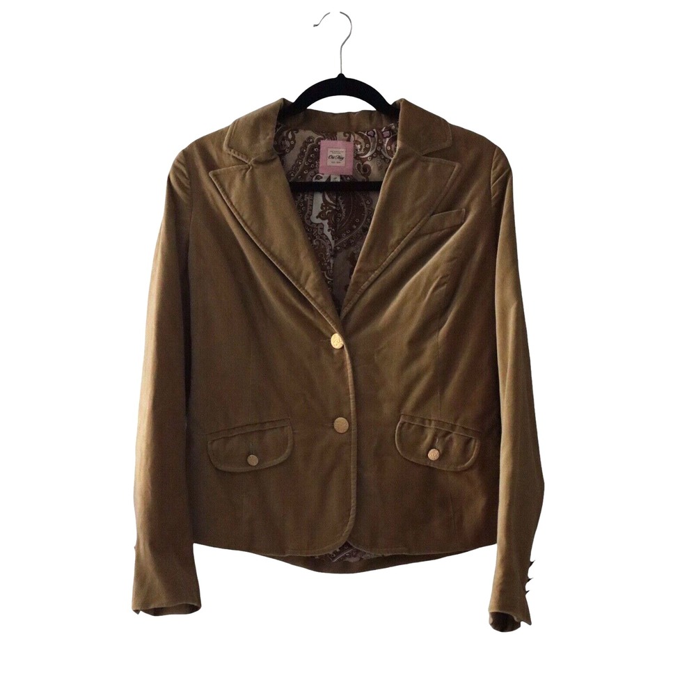 Old Navy Vtg Women's Velvet Jacket Sz S Yellow Gold Party Old Money Preppy Gothy